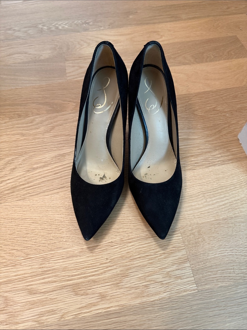 Sam Edelman Black Pointed Toe Suede Pumps - Women